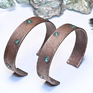 Emerald Swarovski Crystal Copper Cuff Bracelet